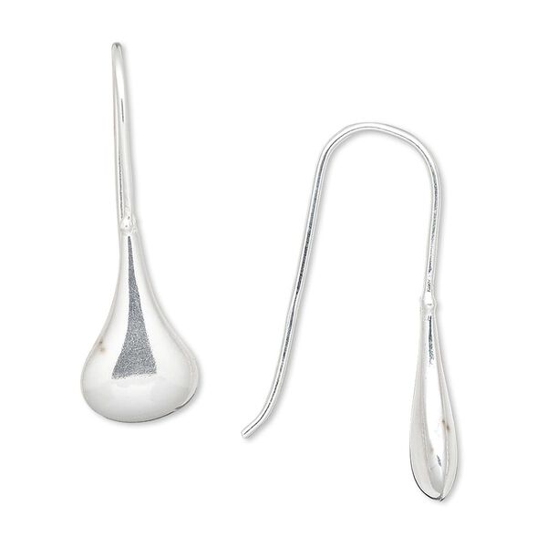 Earring fishhook 1pkg2 Create Compliments® sterling silver-filled, 32mm / 16x9.5mm teardrop, 20 gauge 1 pair image number 0