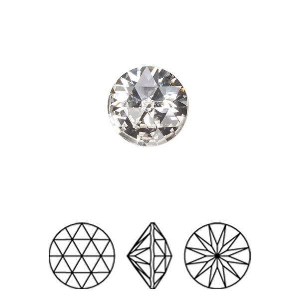Round stone 72pk crystal clear foil back, Swarovski® 11.8mm rose cut round 1401 image number 0