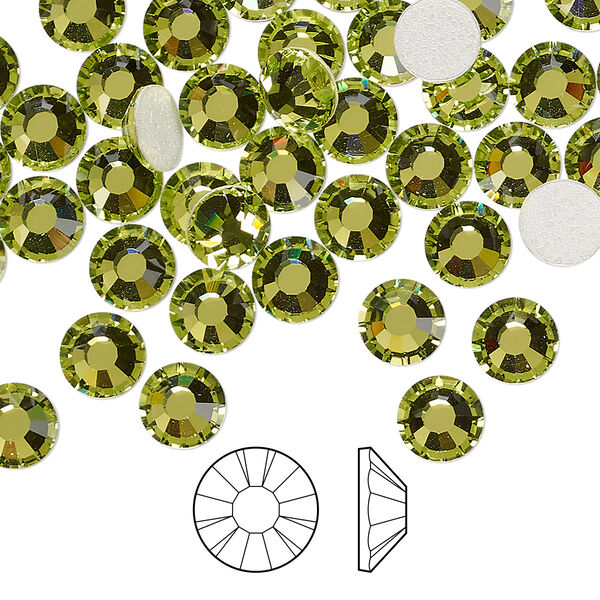 Flat back 24pk limecicle foil back, Preciosa MAXIMA Czech crystal hotfix rhinestone 6.3-6.5mm chaton rose round SS30 image number 0