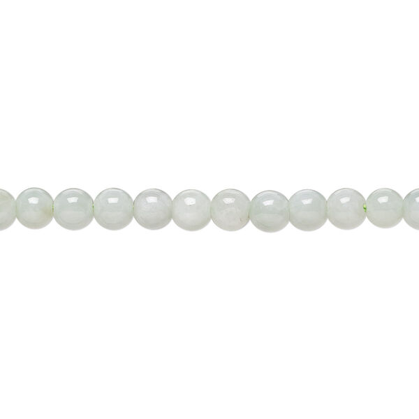 Jadeite 1pkg1, hand-cut round bead natural 15.5-16 inch 4mm image number 0