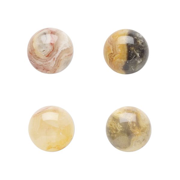 Crazy lace agate 1pkg4, calibrated round cab natural 12mm image number 0