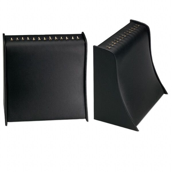 Display, bracelet, leatherette, black, 8 x 4-1/2 x 7-1/2 inches. Sold individually. image number 0