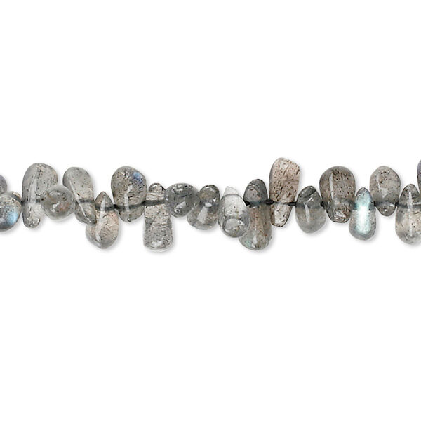 Labradorite 1pkg1, hand-cut top-drilled teardrop bead natural 15.5-16 inch 6x3mm-9x4mm image number 0