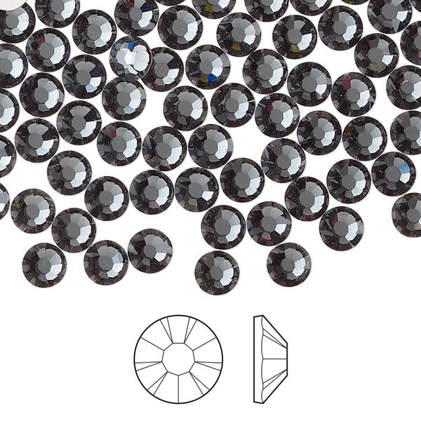 Flat back 144pk light graphite foil back, Preciosa MAXIMA Czech crystal rhinestone 4.6-4.8mm chaton rose round SS20 image number 0