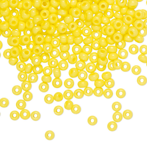 Seed bead, Preciosa Ornela Czech glass, pkg/500g, #8 rocaille, opaque terra intensive dyed yellow chalkwhite, (16A86). image number 0