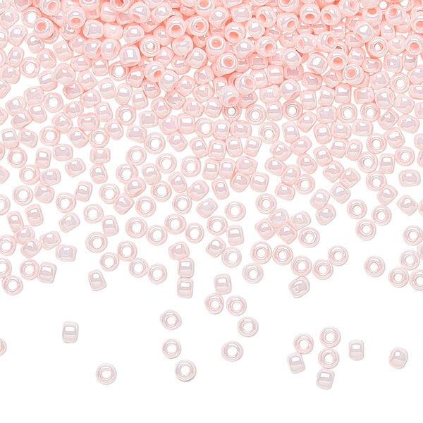 Seed bead, TOHO BEADS®, glass, pkg/50g, #11 round, opaque luster baby pink (TR-11-126). image number 0