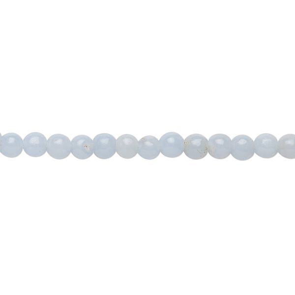 Angelite 1pkg1, round bead 15.5-16 inch 4mm image number 0