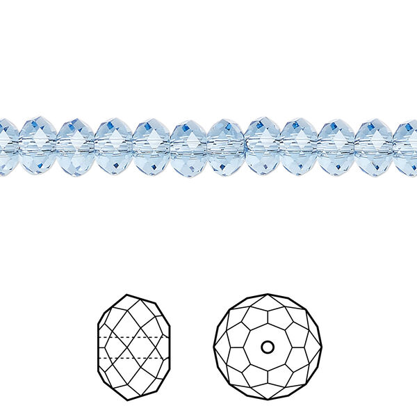 Bead 12pk cool blue, Crystal Passions® Regenerated 6x4mm rondelle 5040 image number 0