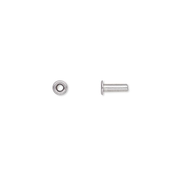 Eyelet, stainless steel, 7x3.5mm with 6x1.9mm tube and 1.4mm inside diameter, fits 2mm hole. Sold per pkg of 100. image number 0