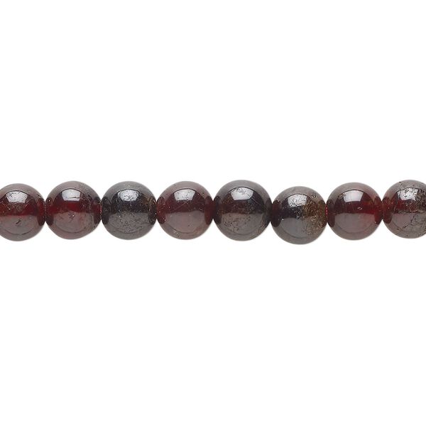 Garnet 1pkg1, round bead 15 inch 6-7mm image number 0