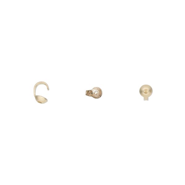 Bead tip, 14Kt gold, 5x3mm with 0.039-inch hole. Sold individually. image number 0