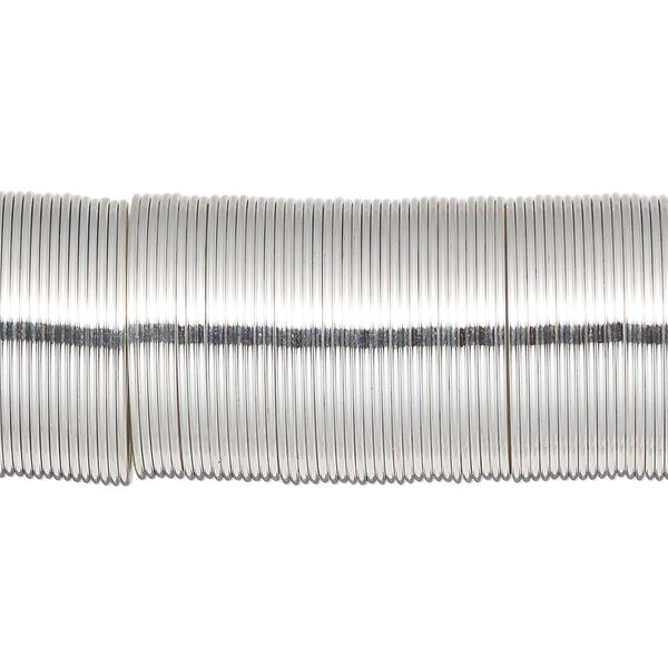 Memory wire, silver-plated carbon steel, 3/4 inch ring, 0.65-0.75mm thick. Sold per 1-ounce pkg, approximately 155 loops. image number 0