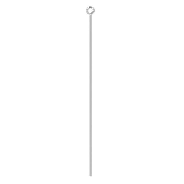 Eye pin, sterling silver, 2 inches, 24 gauge. Sold per pkg of 10. image number 0