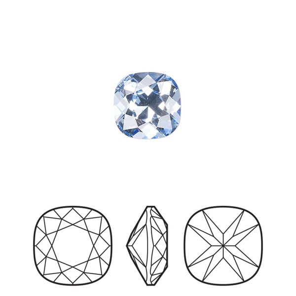 Fancy stone 144pk light sapphire foil back, Preciosa MAXIMA Czech crystal rhinestone 10mm cushion square image number 0