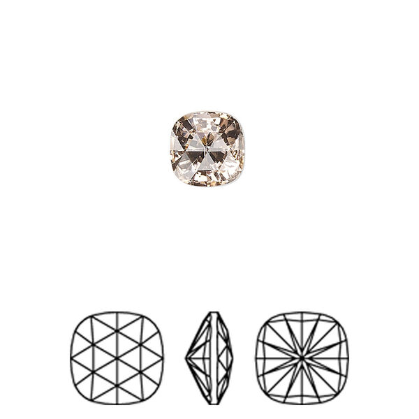 Fancy stone 144pk vintage rose foil back, Swarovski® 8mm rose cut cushion 4471 image number 0