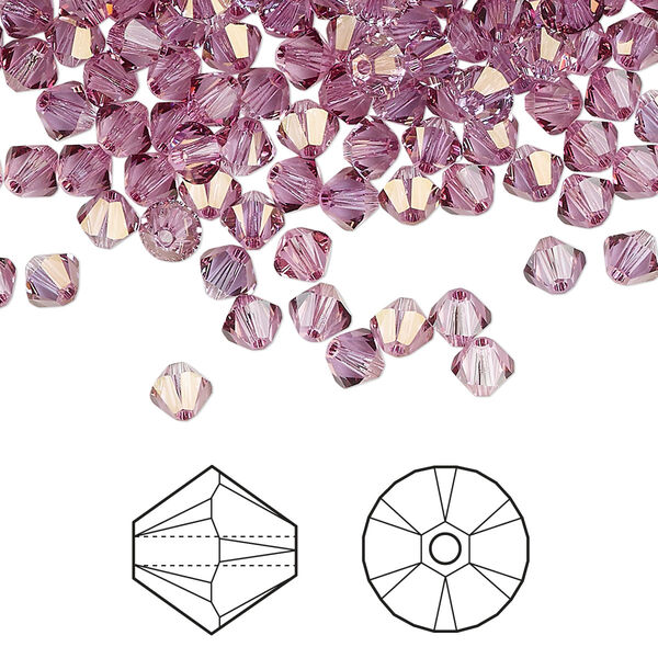 Bead 144pk dark rose, Crystal Passions® 4mm bicone 5328 image number 0