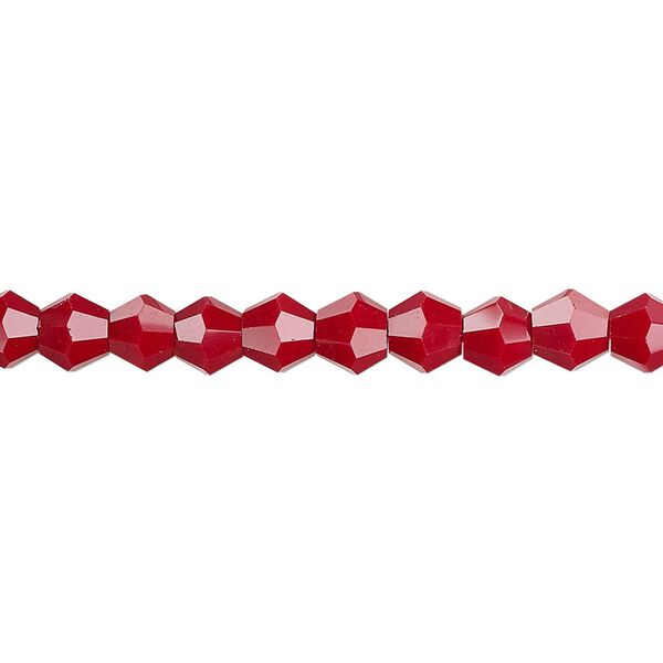 Bead 1pk opaque red, Celestial Crystal® 6mm bicone 15.5-16 inch image number 0