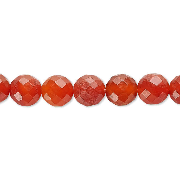 Carnelian 1pkg1, faceted round bead 15.5-16 inch 8mm image number 0