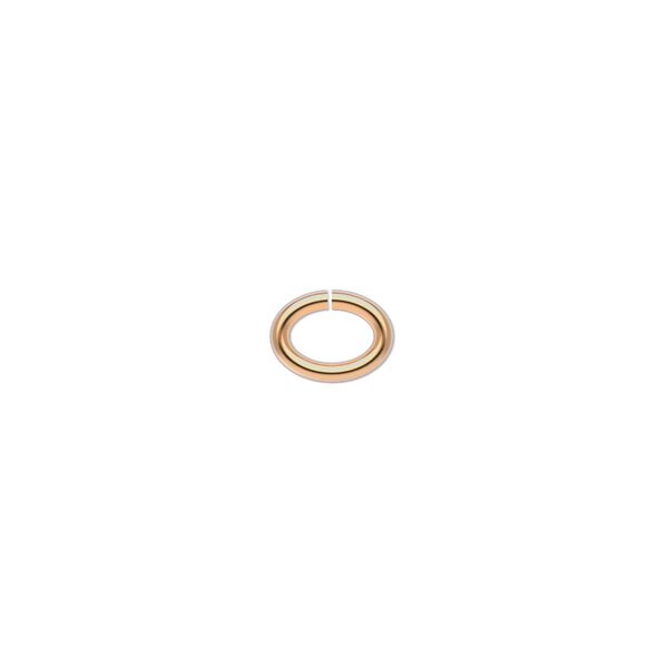 Jump ring, gold-plated brass, 8x6mm oval, 5.7x3.6mm inside diameter, 16 gauge. Sold per pkg of 500. image number 0