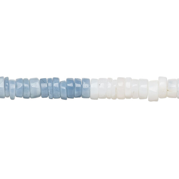 Blue Peruvian opal 1pkg1, hand-cut rondelle bead natural 8 inch 4x1mm-6x2mm image number 0