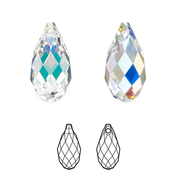 Briolette 36pk crystal AB, Swarovski® 17x8.5mm pendant drop 6010 image number 0