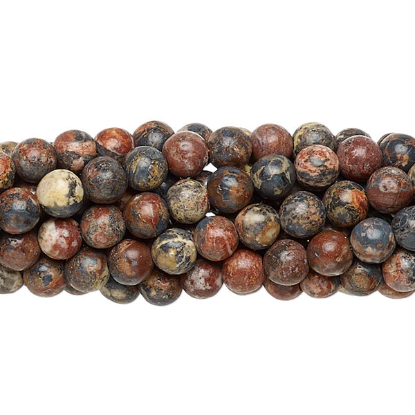 Leopardskin jasper 1pkg10, round bead natural 15.5-16 inch 4mm image number 0