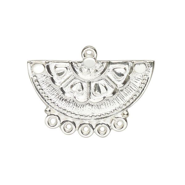 Focal, sterling silver, 30x17mm fancy fan. Sold individually. image number 0