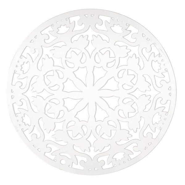 Focal, Lazer Lace™, stainless steel, 42mm single-sided fancy domed round. Sold per pkg of 2. image number 0