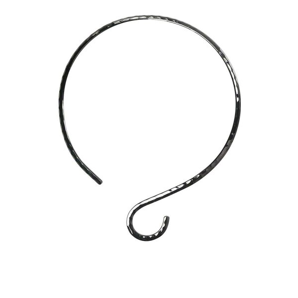 Neckwire, gunmetal-plated brass, 5mm flat with hammered curve, 15 inches. Sold individually. image number 0