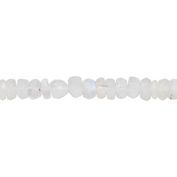 Rainbow moonstone 1pkg1, hand-cut tumbled faceted rondelle bead natural 13 inch 5x3mm-6x3mm image number 0