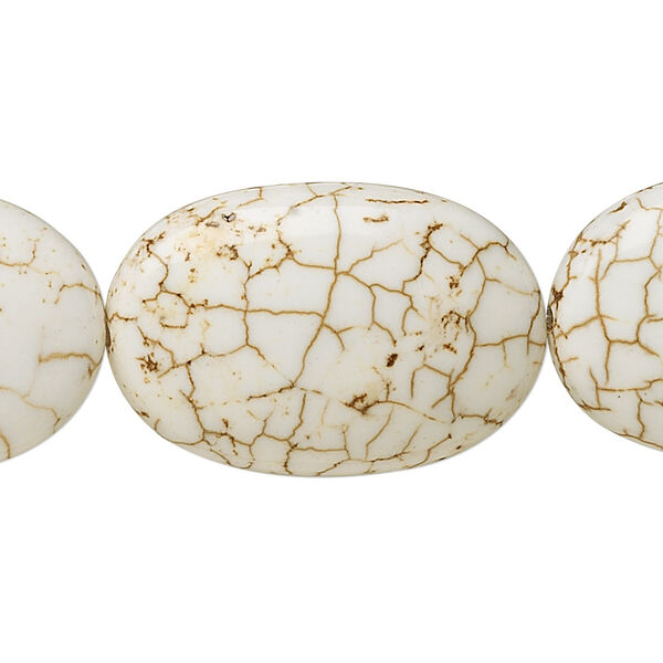 Magnesite 1pkg1, flat oval bead 15.5-16 inch 30x20mm image number 0