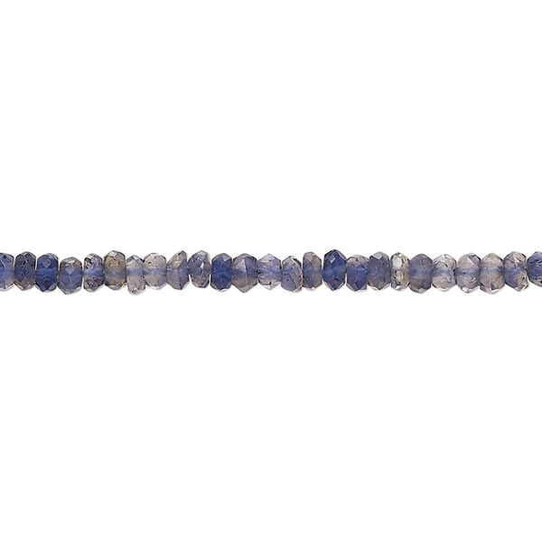 Iolite 1pkg1, hand-cut faceted rondelle bead natural 13 inch 3x1mm-4x3mm image number 0