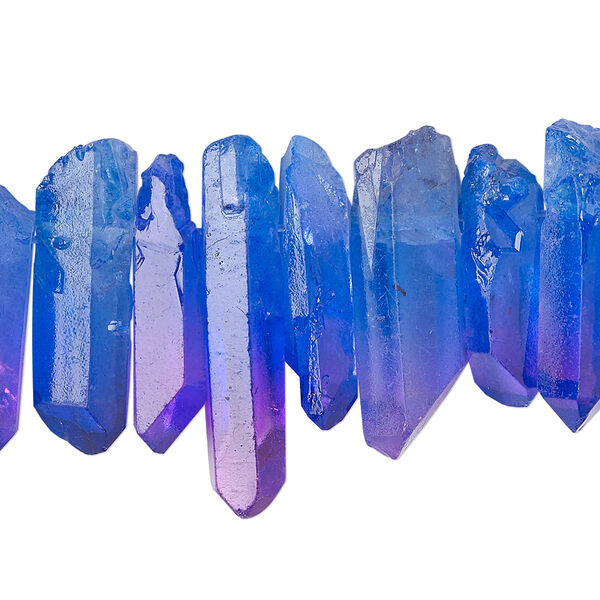 Quartz crystal 1pkg1, hand-cut top-drilled point bead 4 inch 15x4mm-34x12mm image number 0
