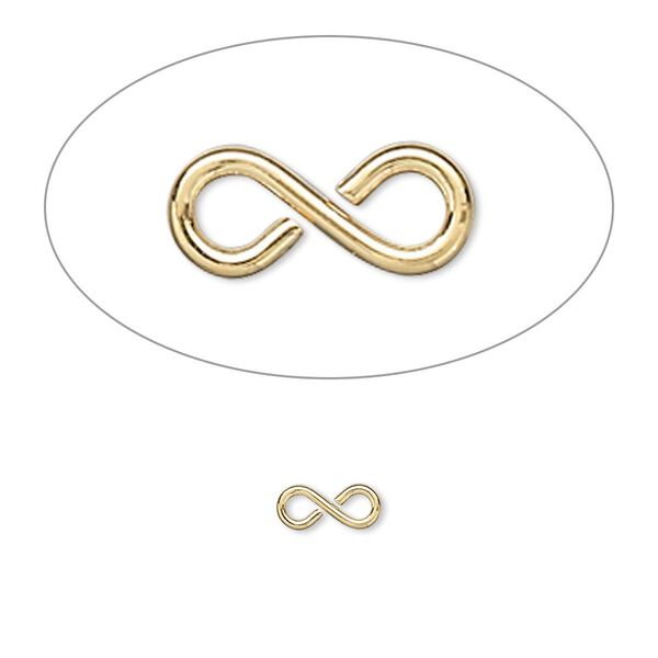 Link, gold-plated brass, 7x3mm figure 8. Sold per pkg of 100. image number 0