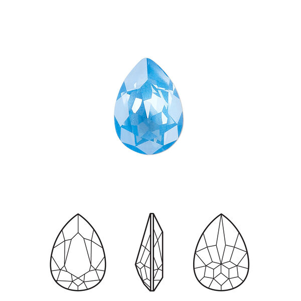 Fancy stone 1pk crystal electric blue ignite LacquerPRO, Crystal Passions® 14x10mm pear 4320 image number 0