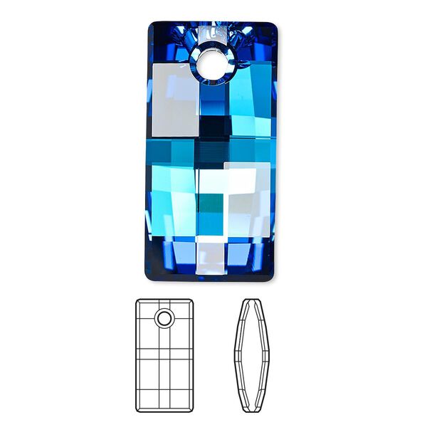 Focal 10pk crystal Bermuda blue P, Swarovski® 30x15mm pendant urban 6696 image number 0