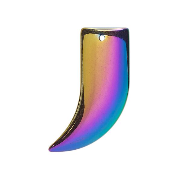 Hemalyke™ 1pkg1, electroplated rainbow talon focal 30x19mm image number 0