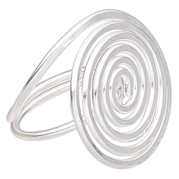 Ring, Hill Tribes, silver-plated brass, 28mm wide with 28mm spiral, size 7-1/2. Sold individually. image number 0