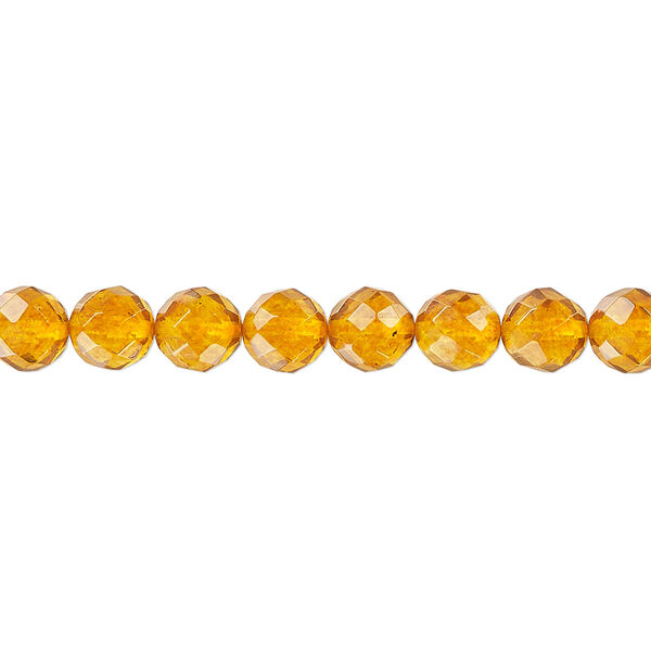 Amber 1pkg1, faceted round bead 15.5-16 inch 6mm image number 0