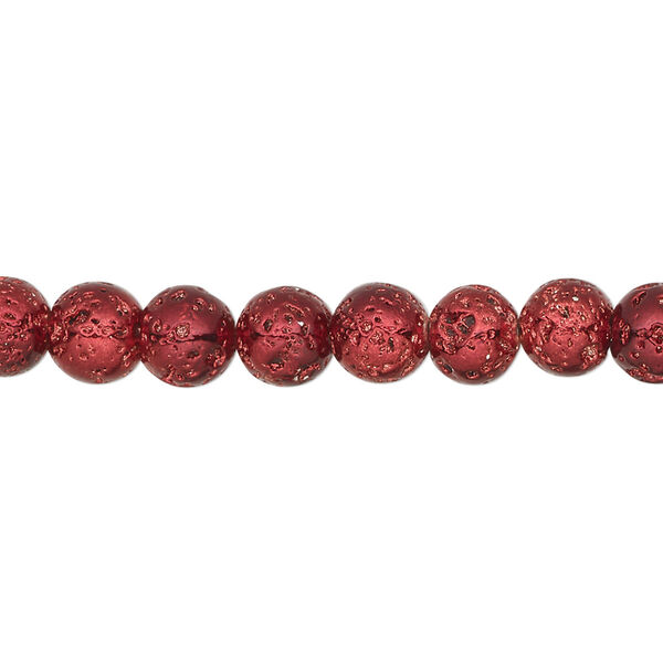 Lava rock 1pkg1, electrocoated round bead 15.5-16 inch 6-7mm image number 0