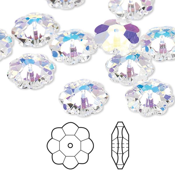 Margarita flower 144pk crystal AB, Swarovski® 12x4mm 3700 image number 0