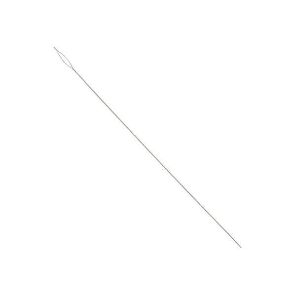 Needle, Beadalon®, stainless steel, pkg/4, 5 inches, medium, 0.36mm width, collapsible-eye twisted wire. image number 0