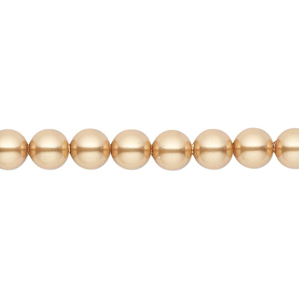 Pearl 500pk bright gold, Swarovski® 6mm round 5810 image number 0