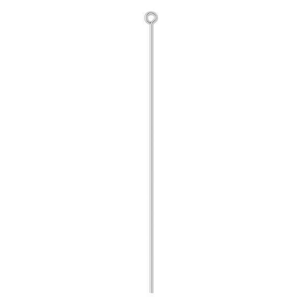 Eye pin, sterling silver, 2-1/2 inches, 21 gauge. Sold per pkg of 10. image number 0