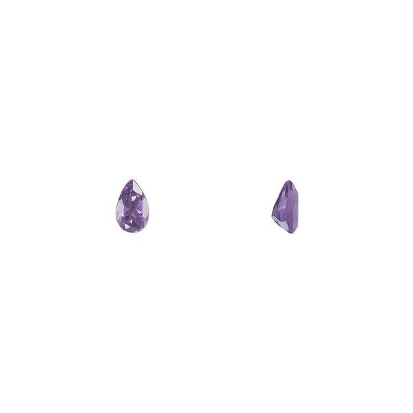 Amethyst 1pkg4, hand-cut faceted pear gem natural 5x3mm image number 0