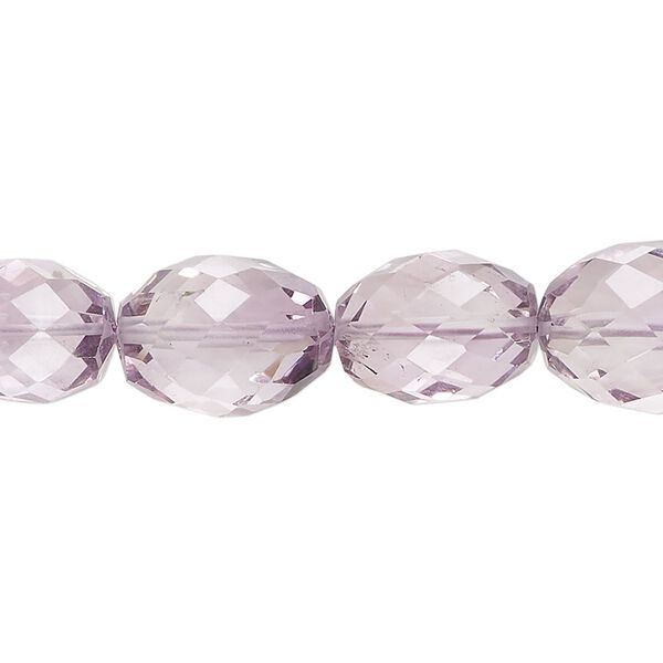 Lavender amethyst 1pkg1, hand-cut faceted oval bead natural 8 inch 13x10mm-17x12mm image number 0