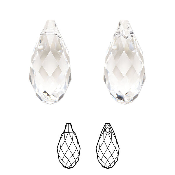 Briolette 1pk crystal, Crystal Passions® 21x10.5mm pendant drop 6010 image number 0