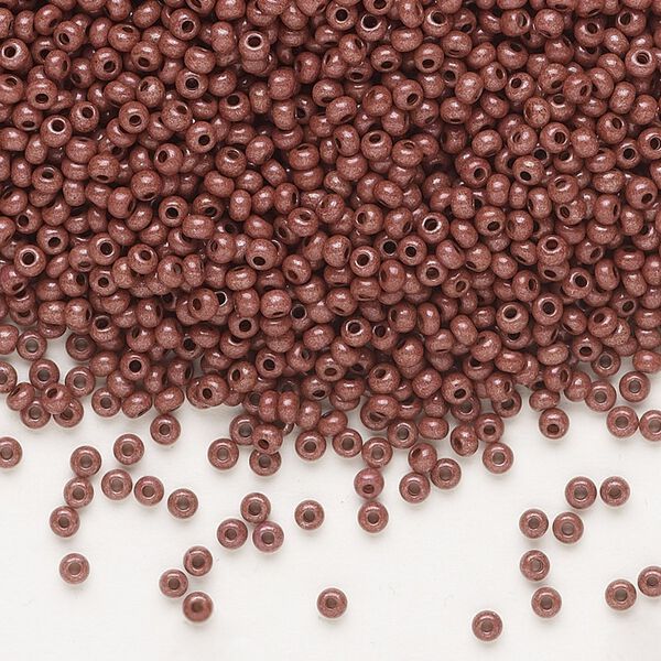 Seed bead, Preciosa Ornela, glass, opaque Terra Intensive chocolate, #11 rocaille. Sold per 500-gram pkg. image number 0