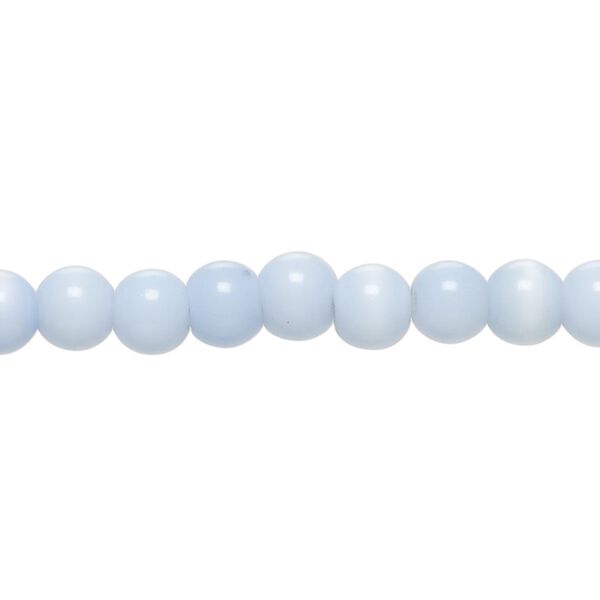 Bead, cat's eye glass (fiber optic glass), light blue and violet, 5-7mm irregular round. Sold per 14-inch strand, approximately 70 beads. image number 0