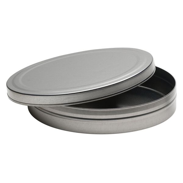 Firing pan, steel, 5x1-inch brushed flat round. Sold individually. image number 0